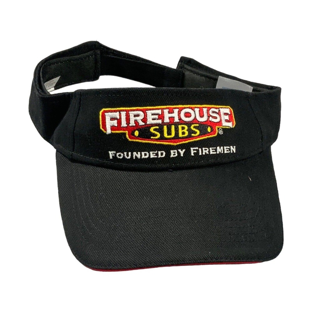 Firehouse Subs Founded by Firemen Adjustable Strap Black Visor Hat